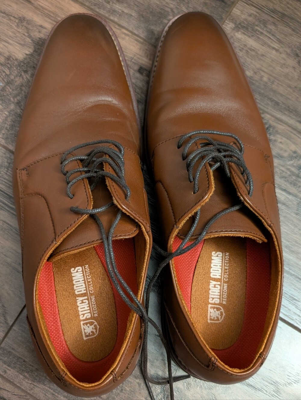 Stacy Adams Brown Newell Plain Toe Dress Shoes